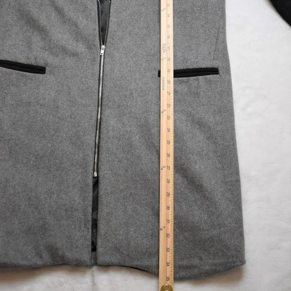 Asilio Coat Midi Colorblock Sz S Wool Preppy Academia Minimalist Neutral - Picture 12 of 16
